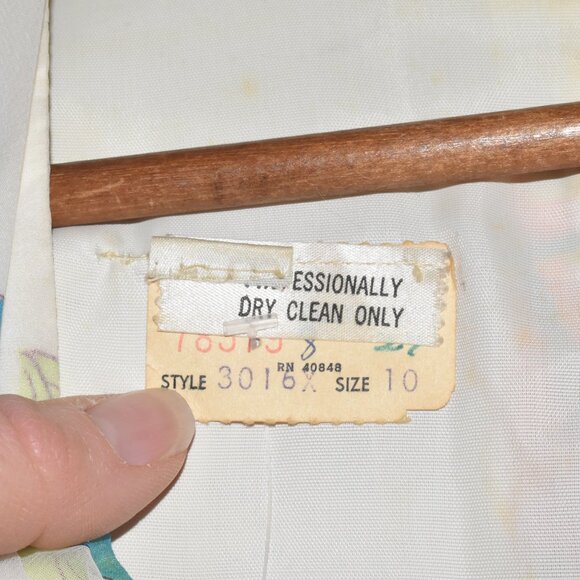 1960's VINTAGE Abstract Flora Chiffon Maxi Stunning Dress Small Size - Picture 6 of 16